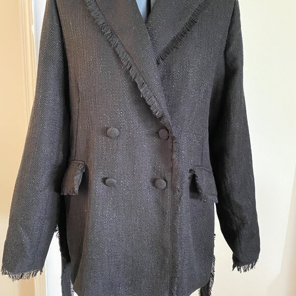 Bishop + Young Frayed Edge Belted Blazer - Picture 4 of 11